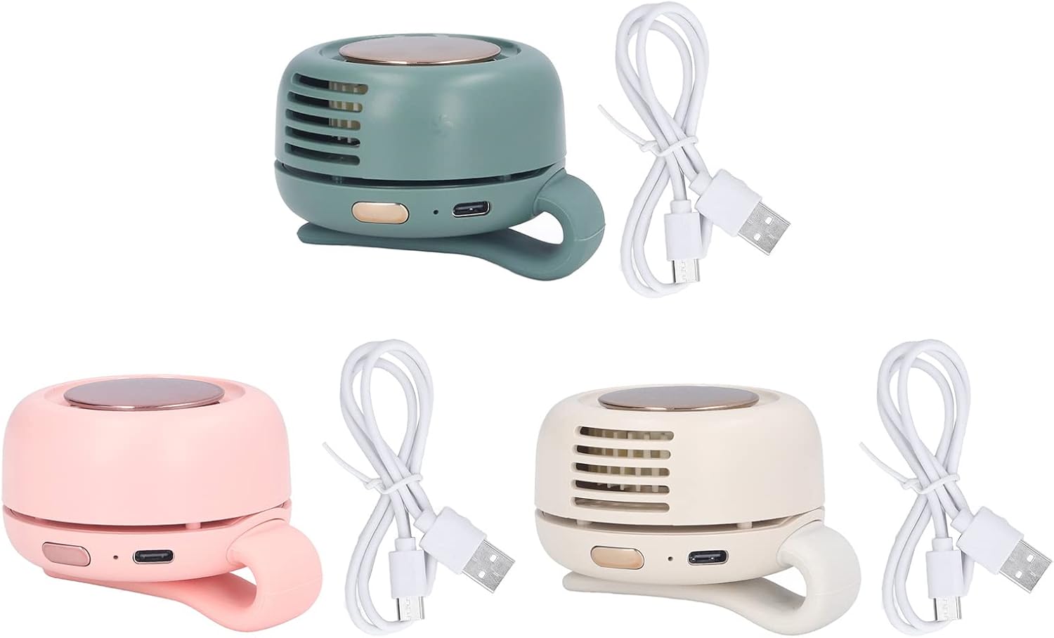 Mini El Tipi Fan, 2.9x2.6x2.0 USB Şarj Edilebilir Fan, Pilli ve Şarj Kablolu El Fanı, Ev Ofis Dış Mekan için Taşınabilir USB Fan, 3 Farklı Renk Seçilebilir(Green), el tipi fan el şarj edilebilir