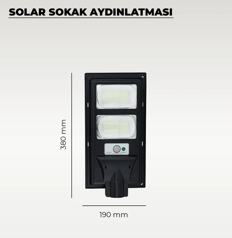 100W Solar Sokak Lambası – Güneş Enerjili LED Aydınlatma