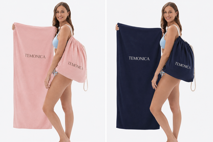 Temonica 2'si 1 Arada Katlanabilir Plaj Havlusu & Sırt Çantası